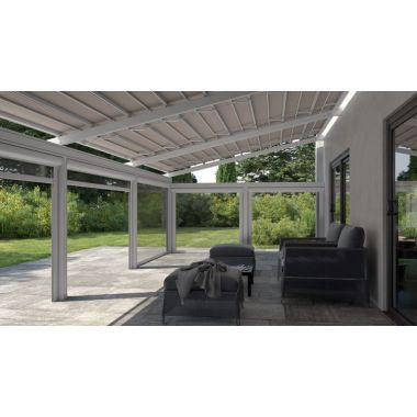 Awning system with vertical drivers rido (cassette type)